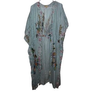 maxi embroidered kimono